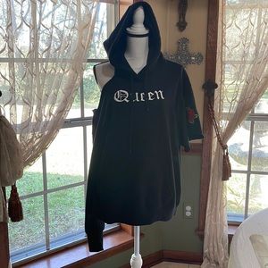 Streetwear Society Black Rose Hoodie “Queen” for womens size S/M